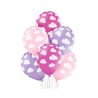 Lateksowe klasyczne różowe i fioletowe Balony w chmurki D11 Fluffy Clouds Girl 1C5S, 6 szt.