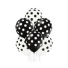 Lateksowe klasyczne białe i czarne Balony D11 Brush Polka Dots 1C5S, 6 szt.