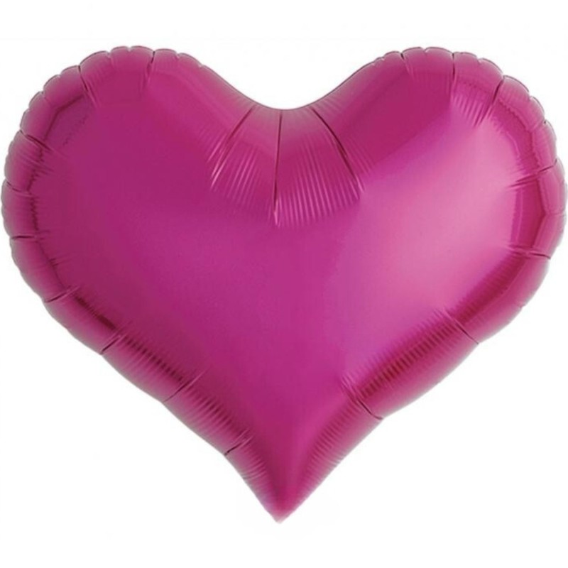 Balon foliowy różowy w kształcie "serca" metalic, 18"- 46 cm / 5 szt.