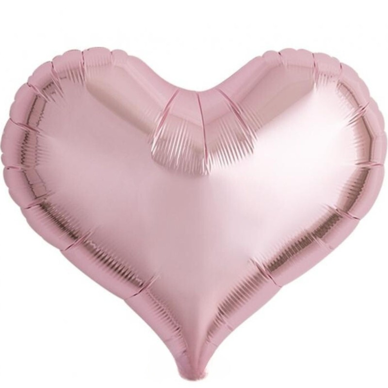 Balon foliowy różowy w kształcie "serca" metalic, 18"- 46 cm / 5 szt.