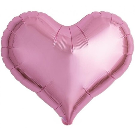 Balon foliowy różowy w kształcie "serca" metalic, 18"- 46 cm / 5 szt.