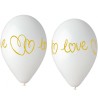 Lateksowe klasyczne Balony Premium Hel Love, białe, 13 cali/ 5 szt.