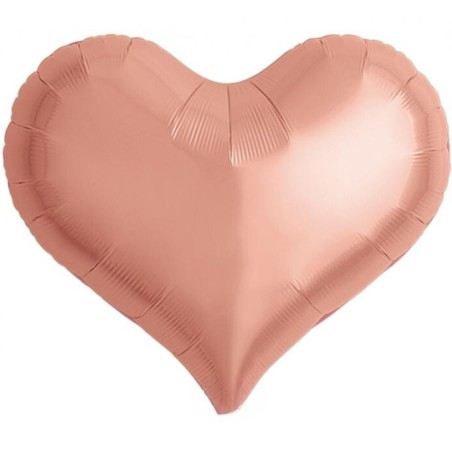 Balon foliowy różowo-złoty w kształcie "serca" metalic, 18"- 46 cm / 5 szt.