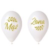 Lateksowe klasyczne Balony Premium Hel Mąż i Żona (z listkami), 13 cali/ 4 szt.