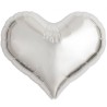 Balon foliowy srebrny w kształcie "serca" metalic, 18"- 46 cm / 5 szt.