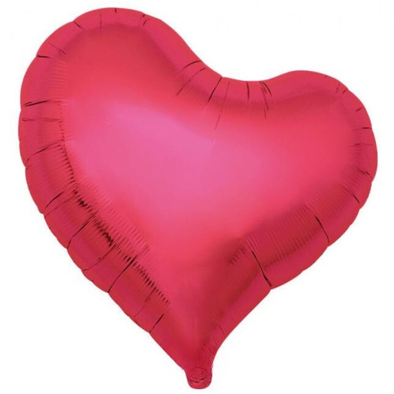 Balon foliowy czerwony w kształcie "serca" metalic, 14"- 35 cm / 5 szt.