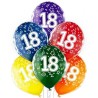 Lateksowe klasyczne wielokolorowe Balony D11 18th Birthday, urodzinowe 1c/5s, 6 szt.