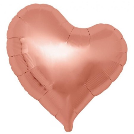 Balon foliowy różowo-złoty w kształcie "serca" metalic, 14"- 35 cm / 5 szt.
