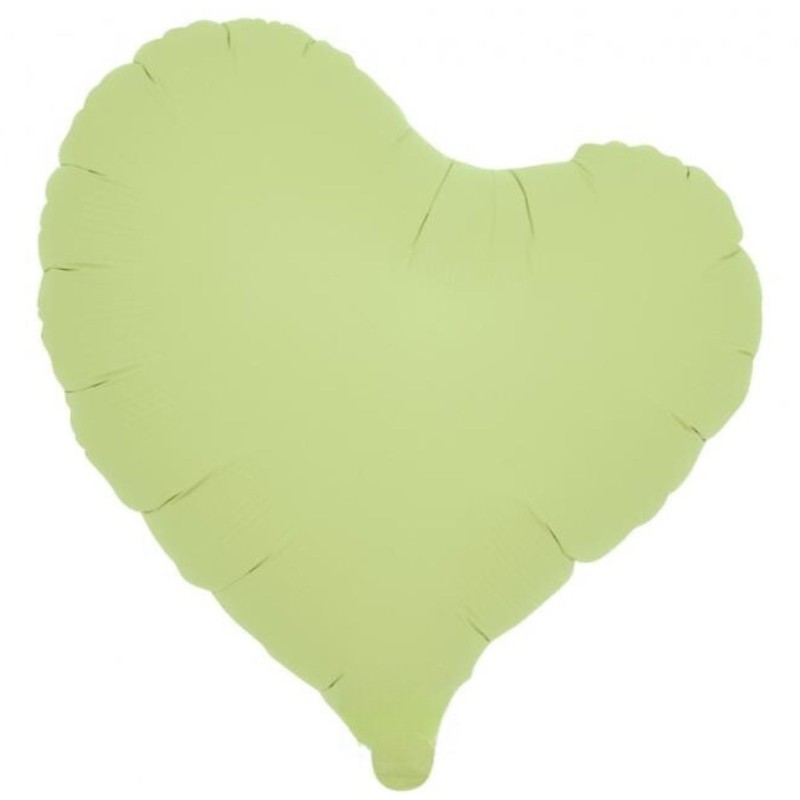 Balon foliowy zielony w kształcie "serca", 14"- 35 cm / 5 szt.