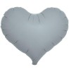 Balon foliowy szary w kształcie "serca", 14"- 35 cm / 5 szt.