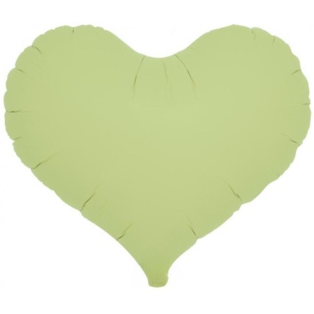 Balon foliowy zielony w kształcie "serca", 14"- 35 cm / 5 szt.