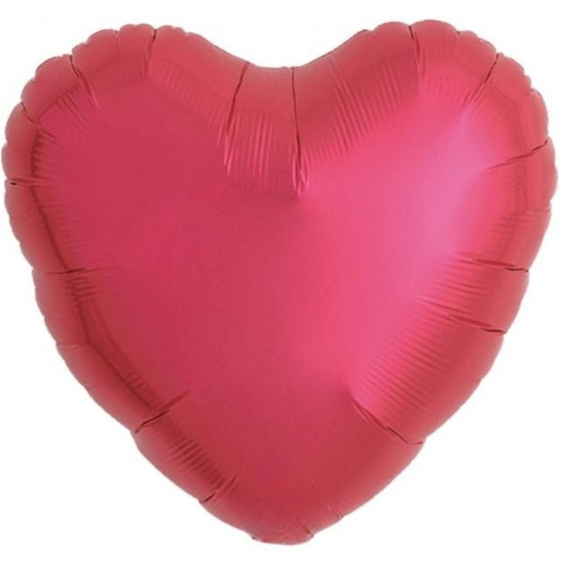 Balon foliowy czerwony w kształcie "serca" metalic, 18"- 46 cm / 5 szt.