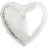Balon foliowy srebrny w kształcie "serca" metalic, 18"- 46 cm / 5 szt.