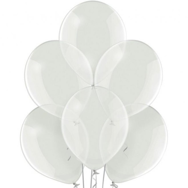 Lateksowe klasyczne przezroczyste Balony B105 Crystal Clear 100 szt. 30 cm.