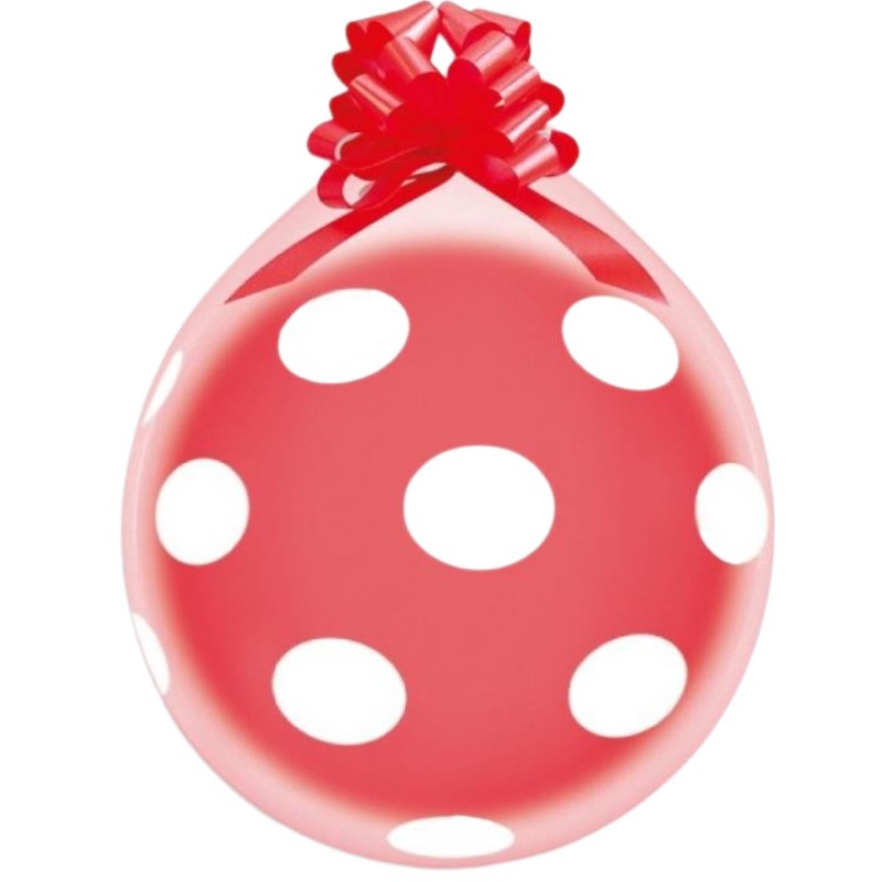 Lateksowe czerwone Balony 18" Stuff, grochy/ 25 szt. 45,7 cm