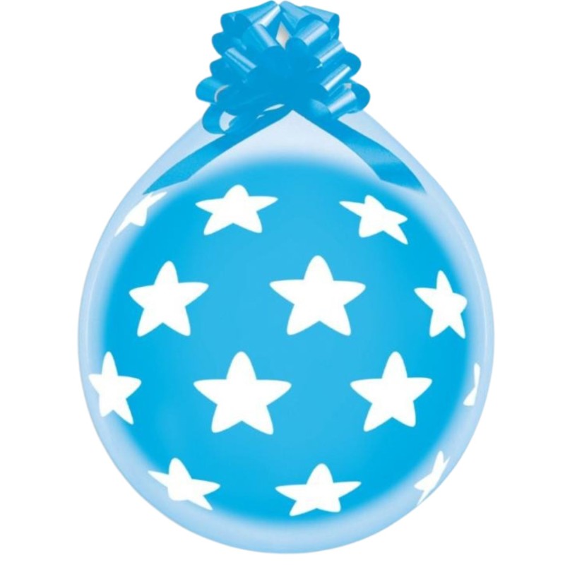 Lateksowe niebieskie Balony 18" Stuff, gwiazdki / 25 szt. 45,7 cm