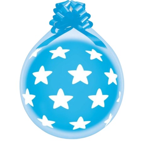 Lateksowe niebieskie Balony 18" Stuff, gwiazdki / 25 szt. 45,7 cm