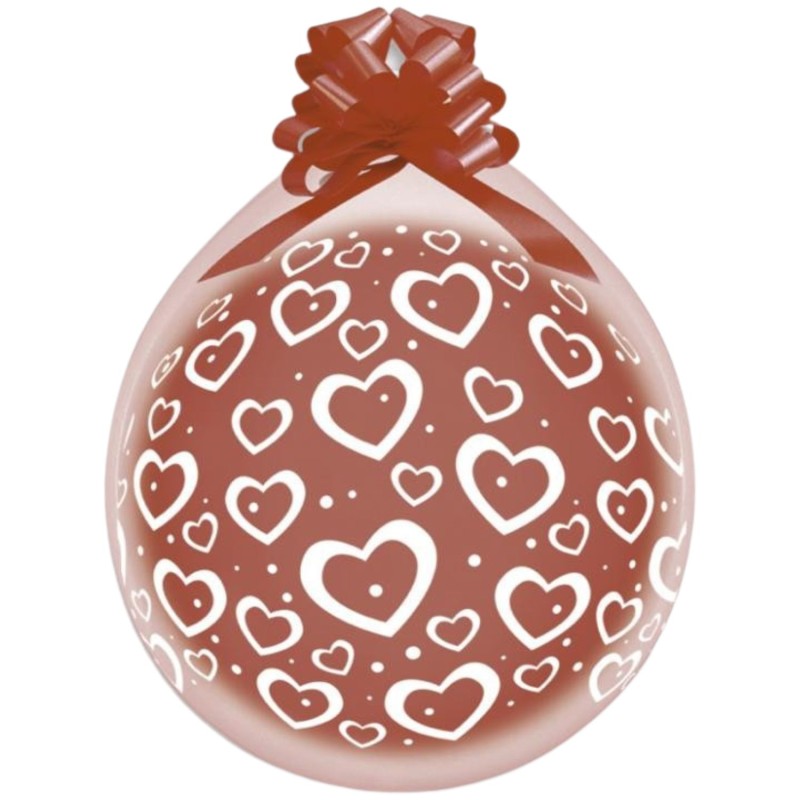 Lateksowe brązowe Balony 18" Stuff, serduszka i groszki/ 25 szt. 45,7 cm