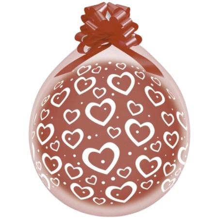 Lateksowe brązowe Balony 18" Stuff, serduszka i groszki/ 25 szt. 45,7 cm