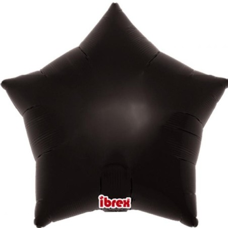 Foliowy balon w kształcie gwiazdy  Balon Ibrex Hel, 15", Metallic Black, 5 szt.