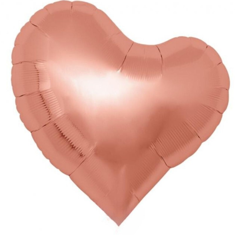 Foliowe Balony w kształcie serca Ibrex Hel, serce Sweet 18", Metallic Rose Gold, 5 szt.