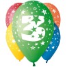 Lateksowe kolorowe balony urodzinowe cyfra 3, 12" - 30 cm. 5 szt.