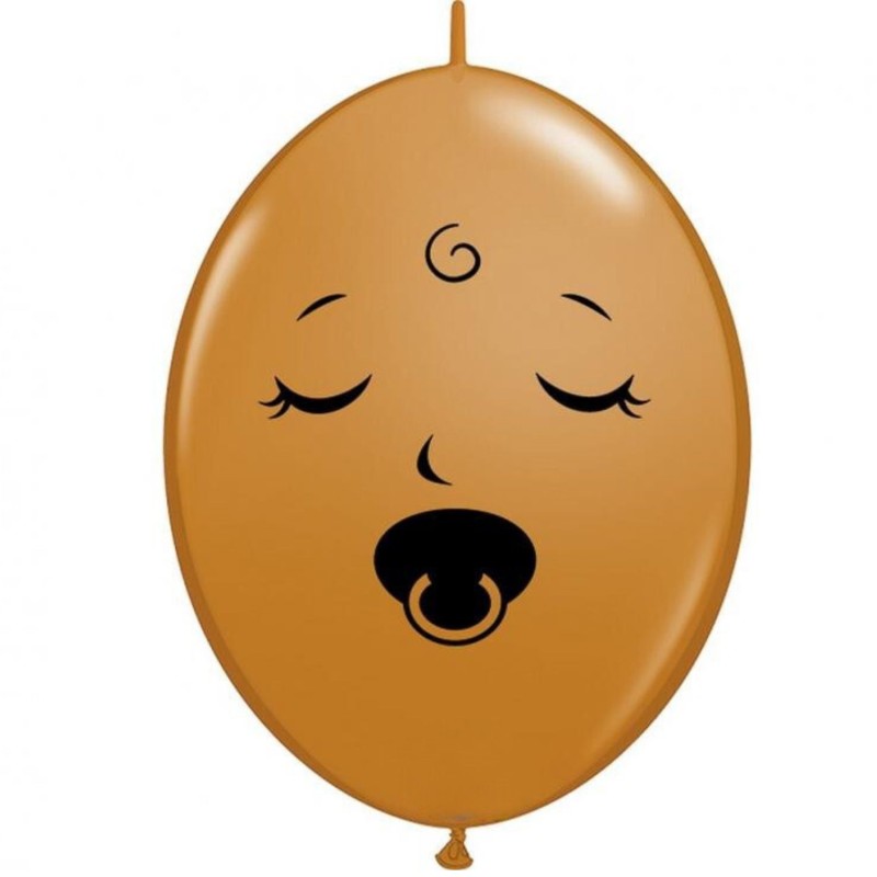 Lateksowe klasyczne Balony QL 5" Buźka ze smoczkiem, brązowy / 100 szt.