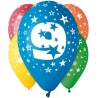 Lateksowe kolorowe balony urodzinowe cyfra 9, 12" - 30 cm. 5 szt.