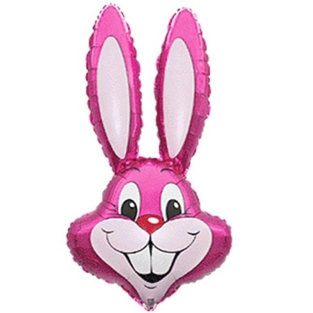 Foliowy balon różowy w kształcie "królika" 14" - 35 cm. 1 szt.