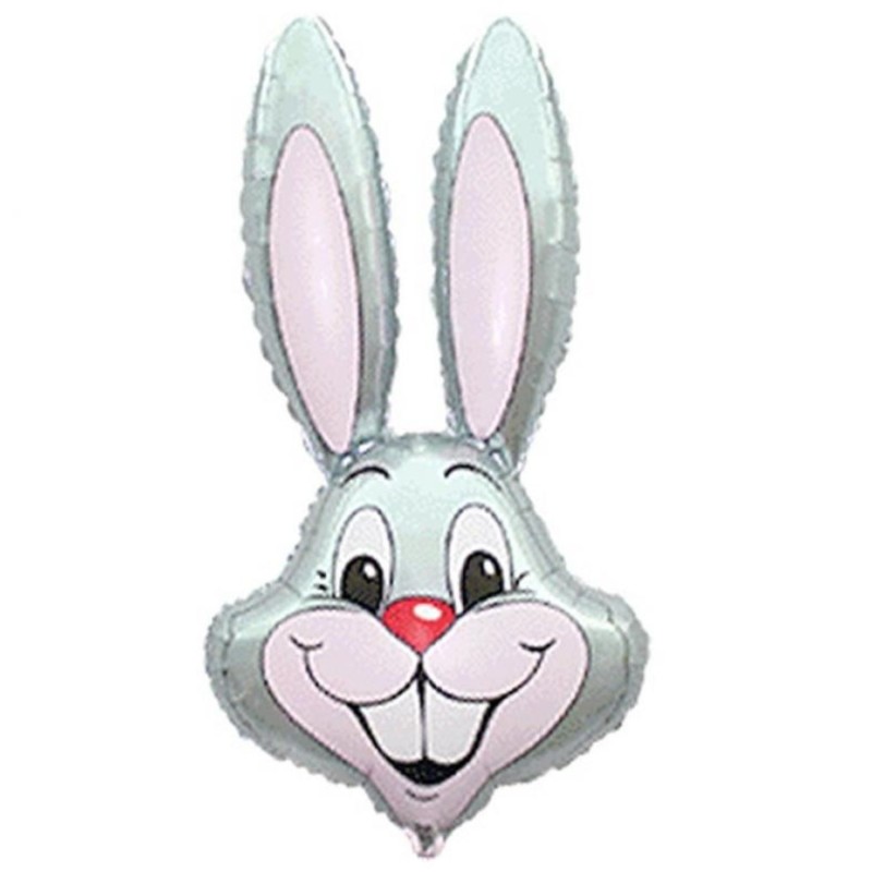 Foliowy balon szary w kształcie "królika" 14" - 35 cm. 1 szt.