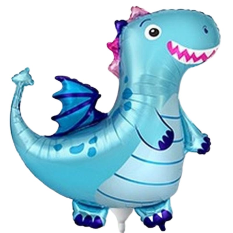 Foliowy balon niebieski w kształcie "smoka" 14" - 35 cm. 1 szt.