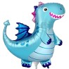 Foliowy balon niebieski w kształcie "smoka" 14" - 35 cm. 1 szt.