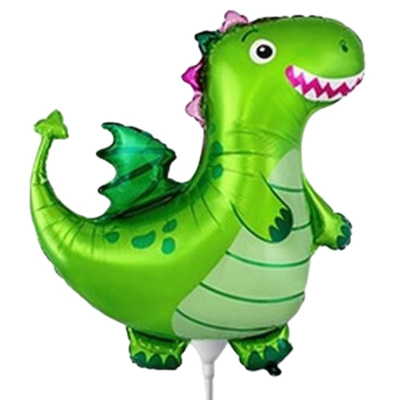 Foliowy balon zielony w kształcie "smoka" 14" - 35 cm. 1 szt.