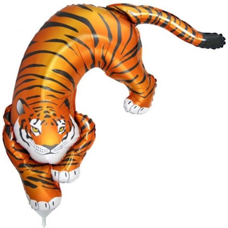 Foliowy balon czarny w kształcie "dziki tygrys " 14" - 35 cm. 1 szt.