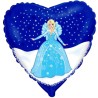 Foliowy w kształcie serca Balon 18" FX - Śnieżna Kraina - Księżniczka (blond) 1 szt.