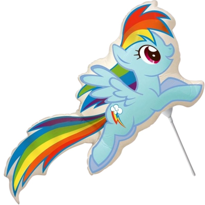 Foliowy balon niebieski w kształcie "kucyka Rainbow Dash" 14" - 35 cm. 1 szt.