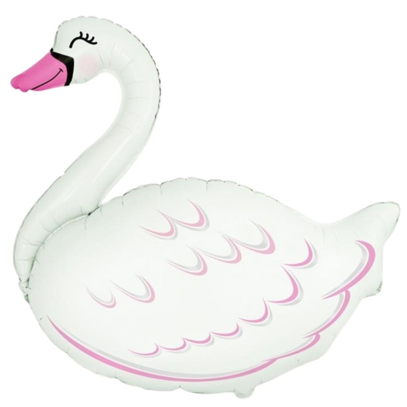 Foliowy balon biały w kształcie "łabędzia" 14" - 35 cm. 1 szt.