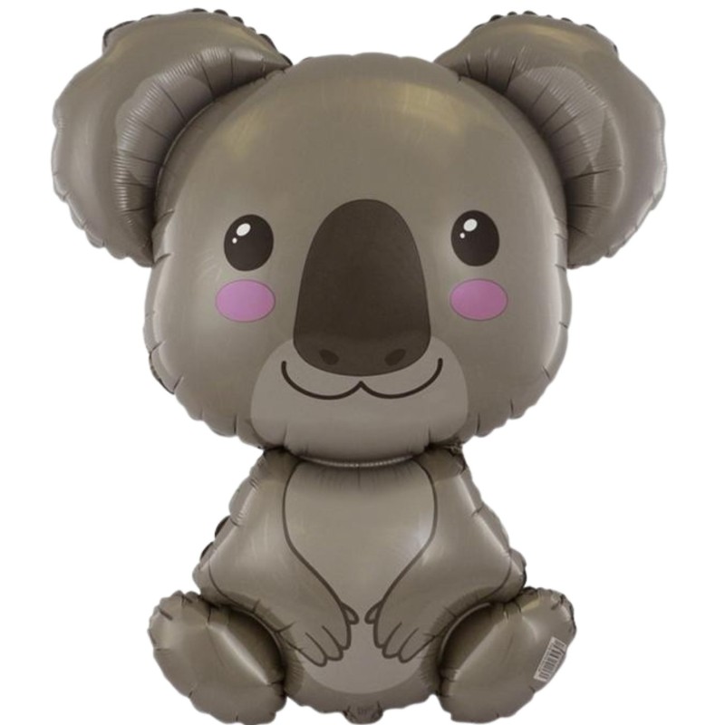 Foliowy balon szary w kształcie "koali" 14" - 35 cm. 1 szt.