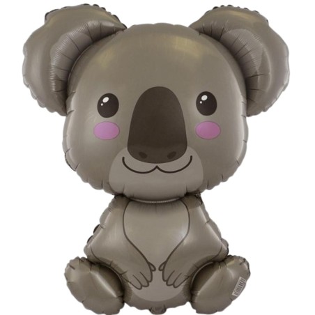 Foliowy balon szary w kształcie "koali" 14" - 35 cm. 1 szt.