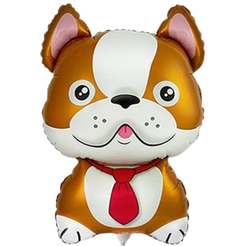 Foliowy balon brązowy w kształcie "Bulldoga" 14" - 35 cm. 1 szt.