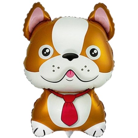 Foliowy balon brązowy w kształcie "Bulldoga" 14" - 35 cm. 1 szt.