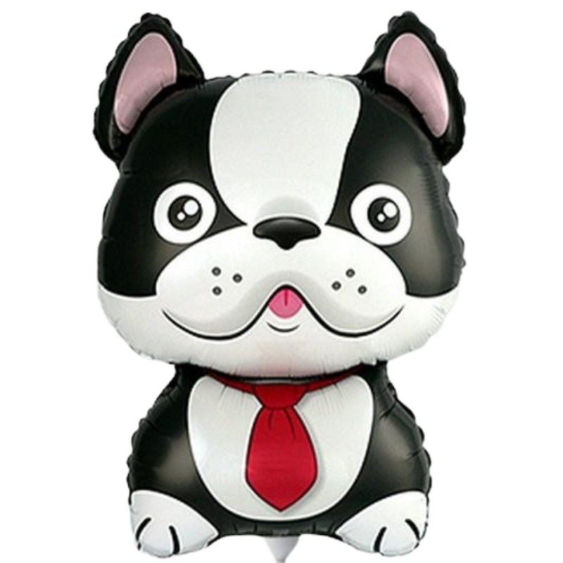 Foliowy balon czarny w kształcie "Bulldoga" 14" - 35 cm. 1 szt.