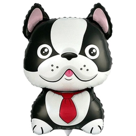 Foliowy balon czarny w kształcie "Bulldoga" 14" - 35 cm. 1 szt.