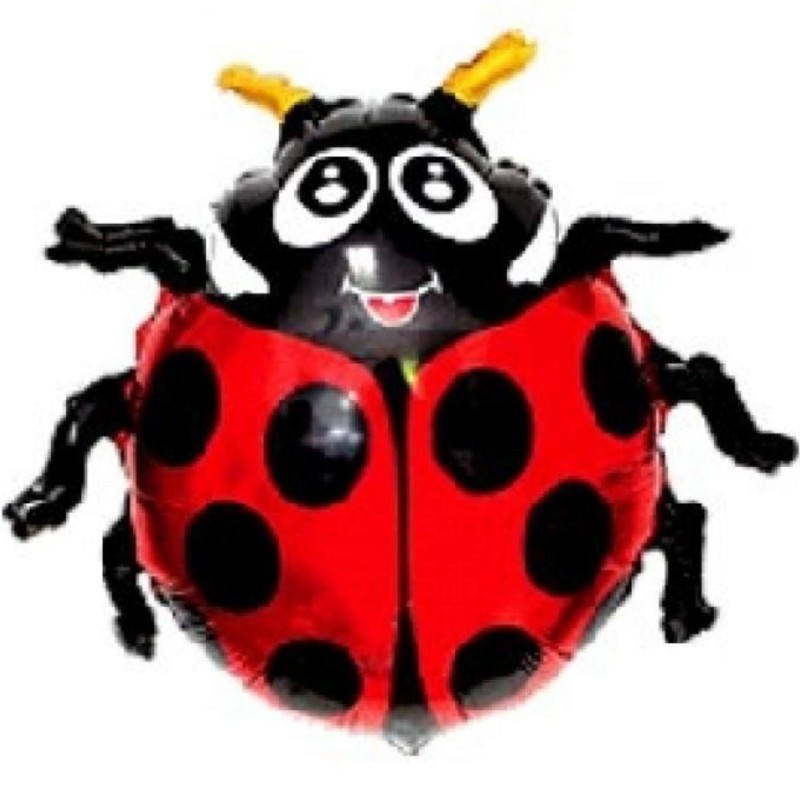 Foliowy balon czerwony w kształcie "Biedronka" 14" - 35 cm. 1 szt.