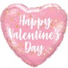 Balon foliowy 18" QL HRT "Happy Valentine's Day" różowy w serduszka 1 szt.