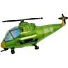 Foliowy balon zielony w kształcie "Helikoptera" 14" - 35 cm. 1 szt.