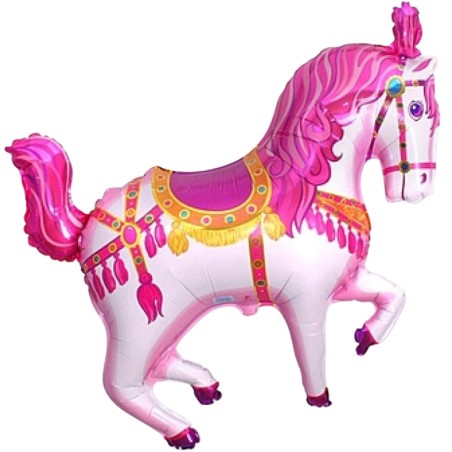 Foliowy balon różowy w kształcie "końa" 14" - 35 cm. 1 szt.