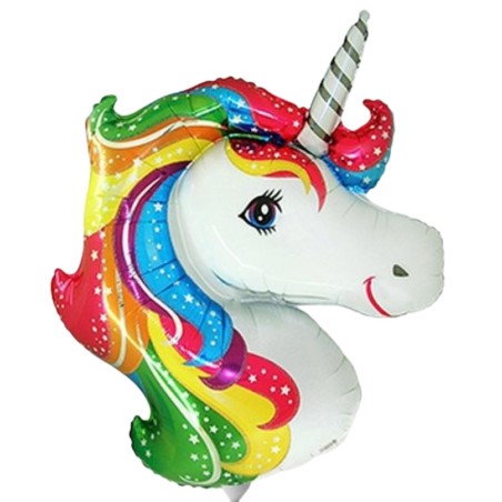 Foliowy balon kolorowy w kształcie "jednorożca" 14" - 35 cm. 1 szt.