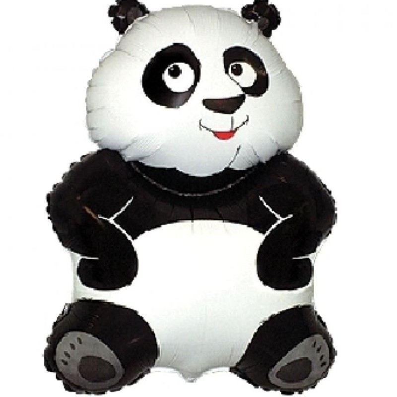 Foliowy balon czarny w kształcie "pandy" 14" - 35 cm. 1 szt.