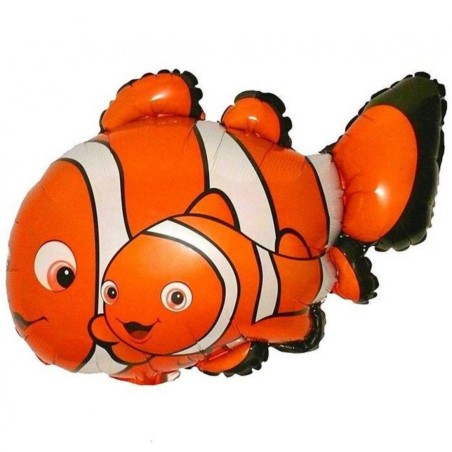 Foliowy balon pomarańczowy w kształcie "rybek" 14" - 35 cm. 1 szt.